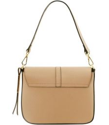 Γυναικεία τσάντα δερμάτινη Nausica Tuscany Leather TL141598 Σαμπανιζέ