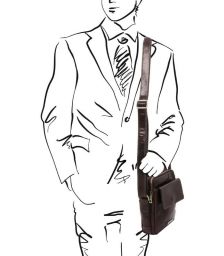 Ανδρικό Τσαντάκι Δερμάτινο Larry Tuscany Leather TL141915 Καφέ Σκούρο