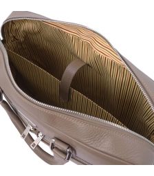Τσάντα Laptop Δερμάτινη Treviso 17 ίντσες Tuscany Leather TL141986 Σταχτί σκούρο