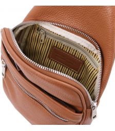 Ανδρικό Τσαντάκι Δερμάτινο Albert Tuscany Leather TL142022 Κονιάκ