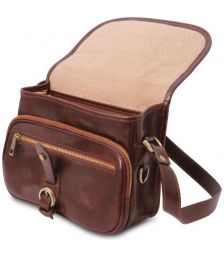 Γυναικεία Τσάντα Ώμου Δερμάτινη Alessia Tuscany Leather TL142020 Καφέ