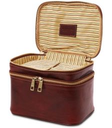 Τσαντάκι Καλλυντικών Δερμάτινο Eliot Tuscany Leather TL142045 Καφέ