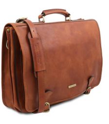 Επαγγελματική Τσάντα Δερμάτινη Ancona 17 ίντσες Tuscany Leather TL142073 Φυσικό