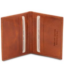 Δερμάτινη θήκη για Επαγγελματικές / Πιστωτικές κάρτες Tuscany Leather TL142063 Μελί