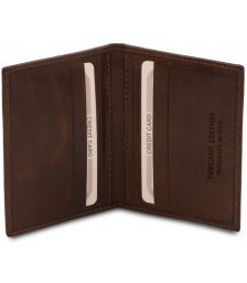 Δερμάτινη θήκη για Επαγγελματικές / Πιστωτικές κάρτες Tuscany Leather TL142063 Καφέ σκούρο