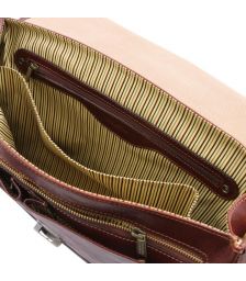 Ανδρική Τσάντα Δερμάτινη Mantova με Smart Connect 15.6 ίντσες Tuscany Leather TL142068 Καφέ