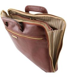 Επαγγελματική Τσάντα Δερμάτινη Caserta Tuscany Leather TL142070 Καφέ