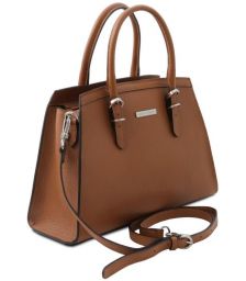 Γυναικεία Τσάντα Δερμάτινη Tuscany Leather TL142147 Κονιάκ