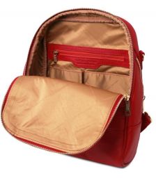 Γυναικεία Τσάντα Πλάτης & Ώμου Δερμάτινη Tuscany Leather TL141376 Κόκκινο lipstick
