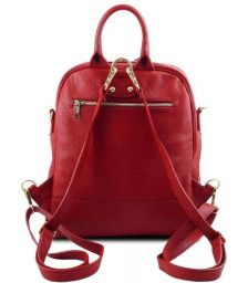 Γυναικεία Τσάντα Πλάτης & Ώμου Δερμάτινη Tuscany Leather TL141376 Κόκκινο lipstick