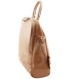 Γυναικεία Τσάντα Πλάτης & Ώμου Δερμάτινη Tuscany Leather TL141376 Σαμπανιζέ