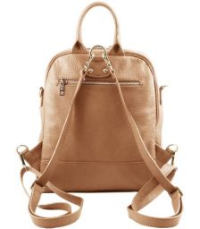 Γυναικεία Τσάντα Πλάτης & Ώμου Δερμάτινη Tuscany Leather TL141376 Σαμπανιζέ