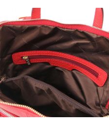 Γυναικεία Τσάντα Πλάτης  Ώμου Δερμάτινη Tuscany Leather TL141682 Κόκκινο lipstick