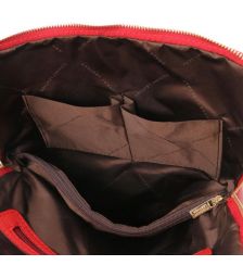 Γυναικεία Τσάντα Πλάτης  Ώμου Δερμάτινη Tuscany Leather TL141682 Κόκκινο lipstick