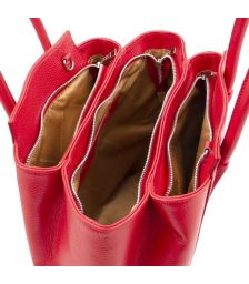 Γυναικεία Τσάντα Δερμάτινη Tulipan Tuscany Leather TL141727 Κόκκινο lipstick