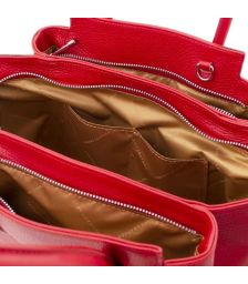 Γυναικεία Τσάντα Δερμάτινη Tulipan Tuscany Leather TL141727 Κόκκινο lipstick