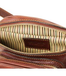 Ανδρικό Τσαντάκι Μέσης Δερμάτινο Tuscany Leather TL141797 Καφέ