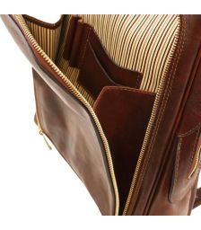 Ανδρική Τσάντα Πλάτης Δερμάτινη Bangkok 13.3 ίντσες Tuscany Leather TL141793 Καφέ