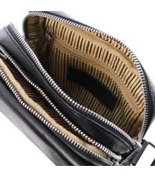 Ανδρικό Τσαντάκι Δερμάτινο Larry Tuscany Leather TL141915 Μαύρο