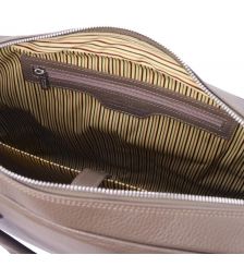 Τσάντα Laptop Δερμάτινη Treviso 17 ίντσες Tuscany Leather TL141986 Σταχτί σκούρο