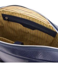 Τσάντα Laptop Δερμάτινη Treviso 17 ίντσες Tuscany Leather TL141986 Μπλε σκούρο