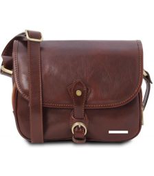 Γυναικεία Τσάντα Ώμου Δερμάτινη Alessia Tuscany Leather TL142020 Καφέ