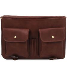 Επαγγελματική Τσάντα Δερμάτινη Ancona 17 ίντσες Tuscany Leather TL142073 Καφέ