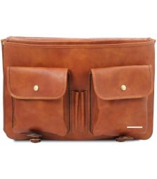 Επαγγελματική Τσάντα Δερμάτινη Ancona 17 ίντσες Tuscany Leather TL142073 Φυσικό
