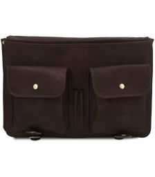 Επαγγελματική Τσάντα Δερμάτινη Ancona 17 ίντσες Tuscany Leather TL142073 Καφέ σκούρο