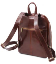 Τσάντα Πλάτης Δερμάτινη Perth Tuscany Leather TL142049 Καφέ