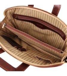 Επαγγελματική Τσάντα Δερμάτινη Caserta Tuscany Leather TL142070 Καφέ