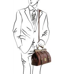 Ιατρική Τσάντα Δερμάτινη Mona Lisa Tuscany Leather TL10034 Καφέ