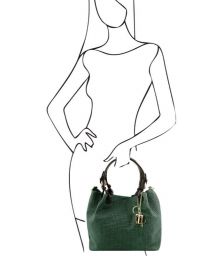 Γυναικεία τσάντα δερμάτινη Tuscany Leather TL141573 Κυπαρισσί