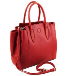 Γυναικεία Τσάντα Δερμάτινη Tulipan Tuscany Leather TL141727 Κόκκινο lipstick