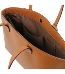 Γυναικεία Τσάντα Ώμου Δερμάτινη Tuscany Leather TL141828 Κονιάκ