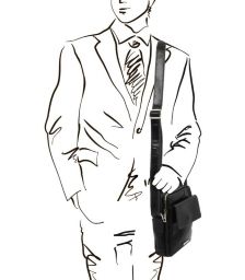 Ανδρικό Τσαντάκι Δερμάτινο Larry Tuscany Leather TL141915 Μαύρο