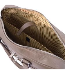 Τσάντα Laptop Δερμάτινη Treviso 17 ίντσες Tuscany Leather TL141986 Σταχτί σκούρο