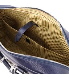 Τσάντα Laptop Δερμάτινη Treviso 17 ίντσες Tuscany Leather TL141986 Μπλε σκούρο