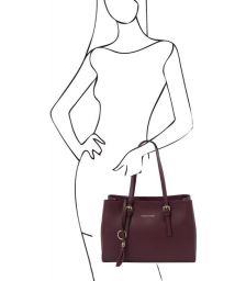 Γυναικεία Τσάντα Δερμάτινη Tuscany Leather TL142037 Μπορντώ