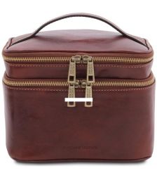 Τσαντάκι Καλλυντικών Δερμάτινο Eliot Tuscany Leather TL142045 Καφέ