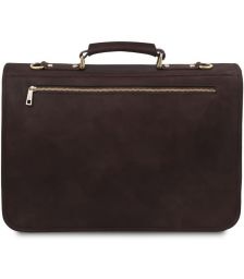 Επαγγελματική Τσάντα Δερμάτινη Ancona 17 ίντσες Tuscany Leather TL142073 Καφέ σκούρο