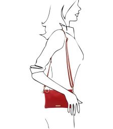 Γυναικείο Τσαντάκι Δερμάτινο Tuscany Leather TL142029 Κόκκινο lipstick