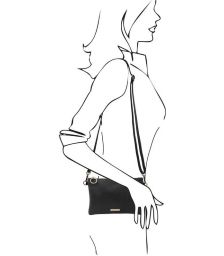 Γυναικείο Τσαντάκι Δερμάτινο Tuscany Leather TL142029 Μαύρο