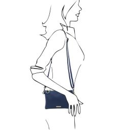 Γυναικείο Τσαντάκι Δερμάτινο Tuscany Leather TL142029 Μπλε σκούρο