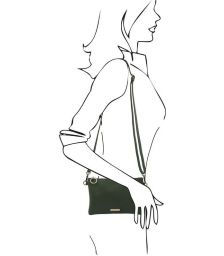 Γυναικείο Τσαντάκι Δερμάτινο Tuscany Leather TL142029 Κυπαρισσί