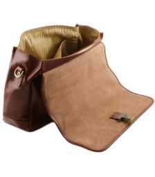 Ανδρική Τσάντα Δερμάτινη Mantova με Smart Connect 15.6 ίντσες Tuscany Leather TL142068 Καφέ