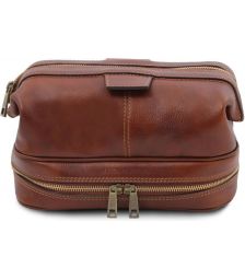 Θήκη Τσαντάκι Καλλυντικών Δερμάτινο Jacob Tuscany Leather TL142204 Καφέ