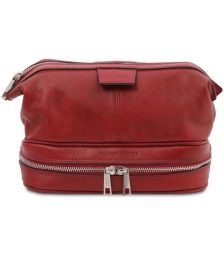 Θήκη Τσαντάκι Καλλυντικών Δερμάτινο Jacob Tuscany Leather TL142204 Κόκκινο