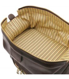 Θήκη Τσαντάκι Καλλυντικών Δερμάτινο Jacob Tuscany Leather TL142204 Καφέ σκούρο