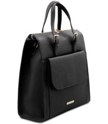 Γυναικεία Τσάντα Πλάτης & Ώμου Δερμάτινη Tuscany Leather TL142211 Μαύρο